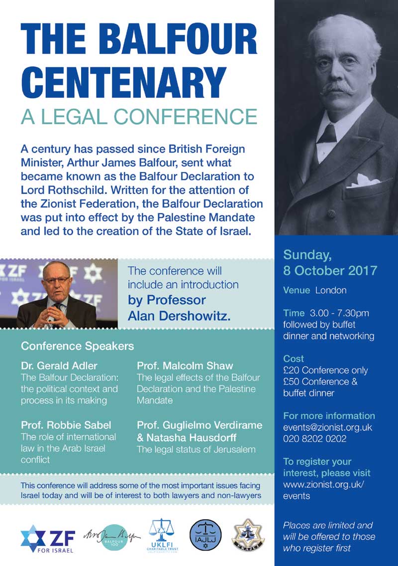 The Balfour Centenary - A Legal Conference